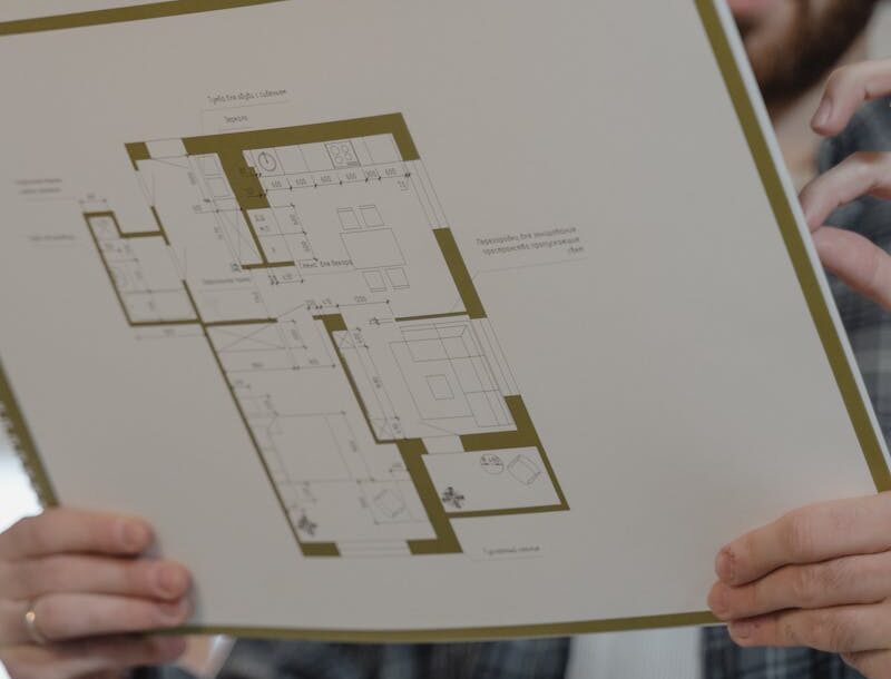 Widok projektu domu wydrukowanego na planszy